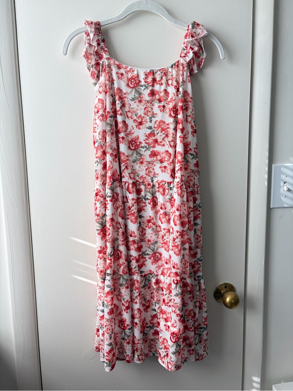 Juniors Floral Red & White Sundress